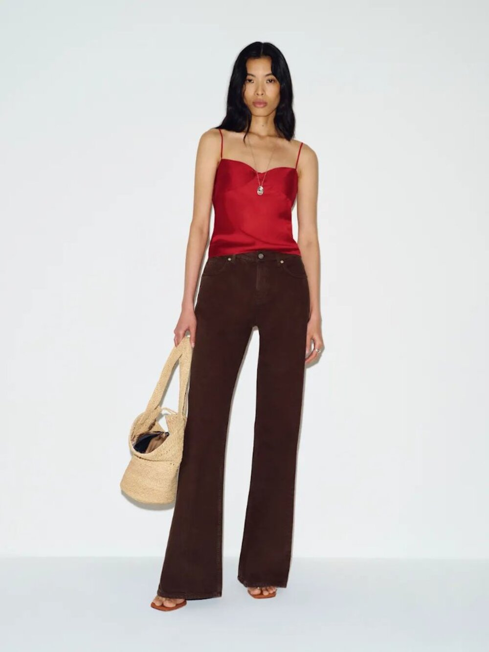 REFORMATION Cary Low Rise Slouchy Wide Leg Jeans | Rigid Denim | Mole | Size 23